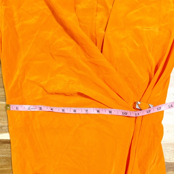 Rag & Bone Odette Side Drape Silk Orange Drape Effect Midi Dress BlairEadieBee S - Picture 15 of 15